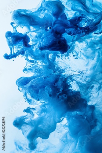 Abstract blue and white flowing wave texture with soft light and smooth motion effect