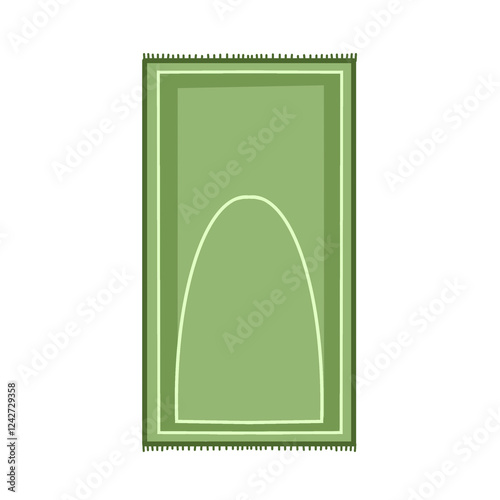 Simple Green Colored Prayer Mat Artwork