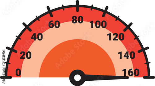 Illustration Of Gauge Indicator, Speedomeer, Odometer