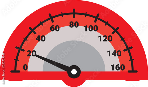 Illustration Of Gauge Indicator, Speedomeer, Odometer