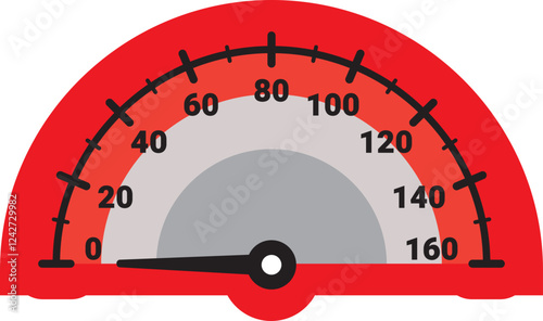 Illustration Of Gauge Indicator, Speedomeer, Odometer