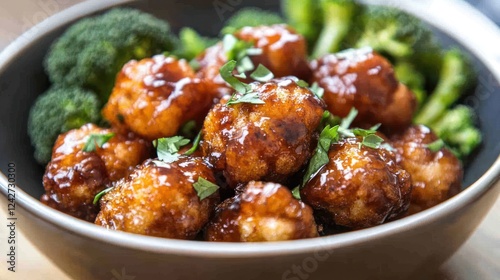 Wallpaper Mural Delicious Honey Garlic Cauliflower Bites with Broccoli Torontodigital.ca