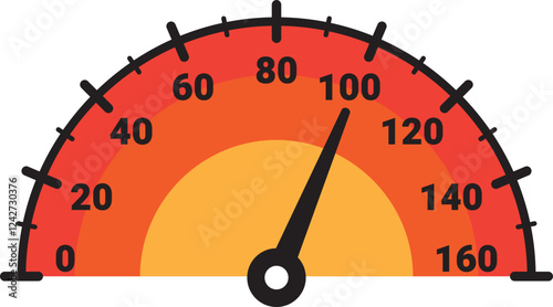 Illustration Of Gauge Indicator, Speedomeer, Odometer