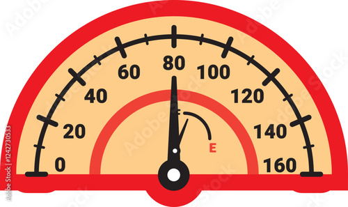 Illustration Of Gauge Indicator, Speedomeer, Odometer