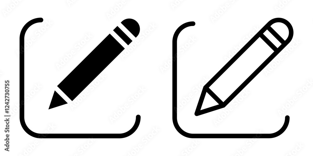 Edit icon set. flat illustration of vector icon on white background Edit icon set. flat illustration of vector icon on white background