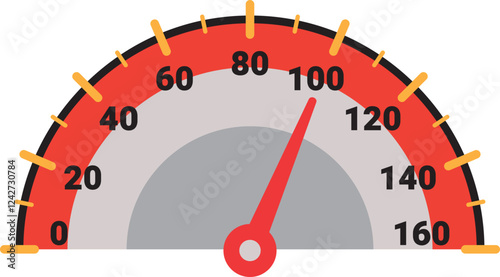 Illustration Of Gauge Indicator, Speedomeer, Odometer