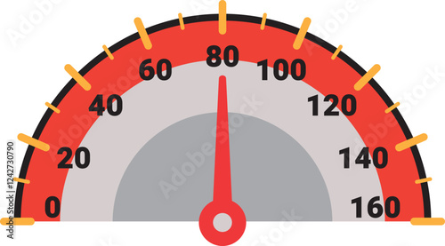 Illustration Of Gauge Indicator, Speedomeer, Odometer