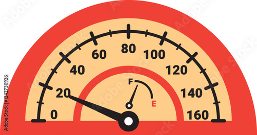 Illustration Of Gauge Indicator, Speedomeer, Odometer