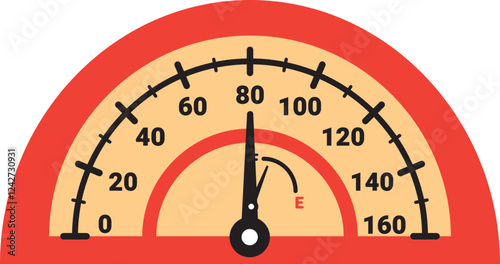 Illustration Of Gauge Indicator, Speedomeer, Odometer