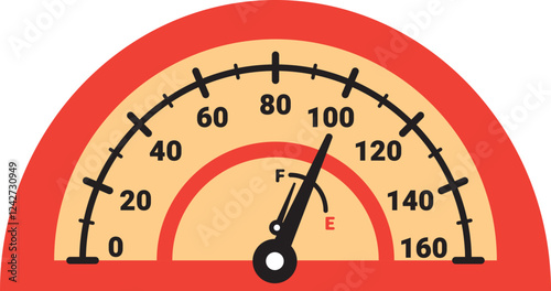 Illustration Of Gauge Indicator, Speedomeer, Odometer