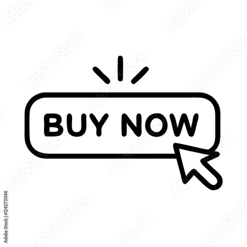 A clickable "Buy Now" button with a cursor, symbolizing urgency in ecommerce and online sales.