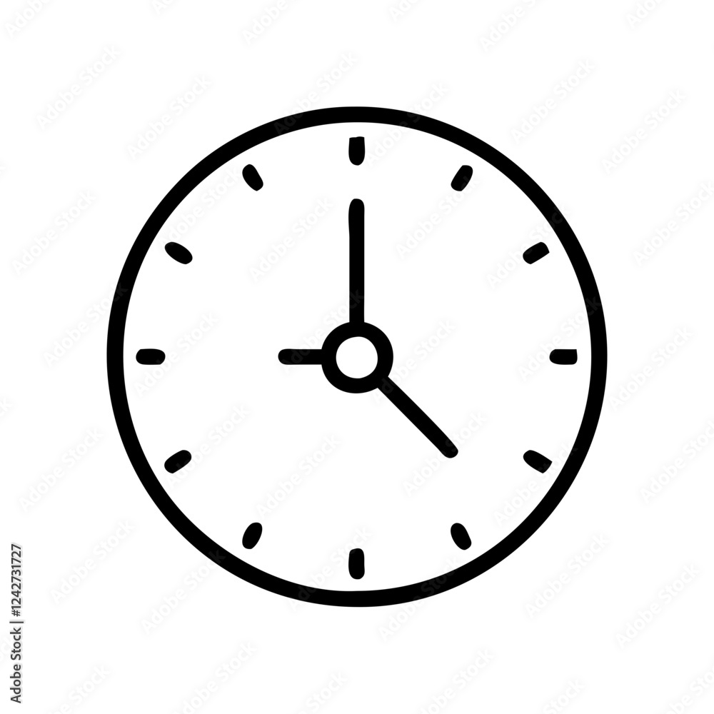 A simple clock face, representing urgency, countdowns, or time-sensitive sales promotions. A simple clock face, representing urgency, countdowns, or time-sensitive sales promotions.