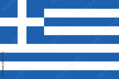 Greece flag official colors and proportion digital vector illustration. Pleated flag.
