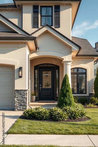 Wallpaper Mural Luxury Modern Home Exterior: Elegant Facade Design with Landscaping Torontodigital.ca