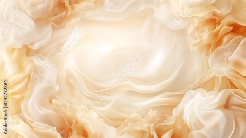 Soft beige fabric swirls, light background