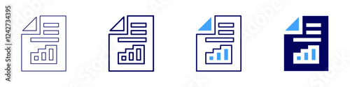 Competitive landscape icon in 4 different styles. Thin Line, Line, Bold, and Bold Line. Duotone style. Editable stroke