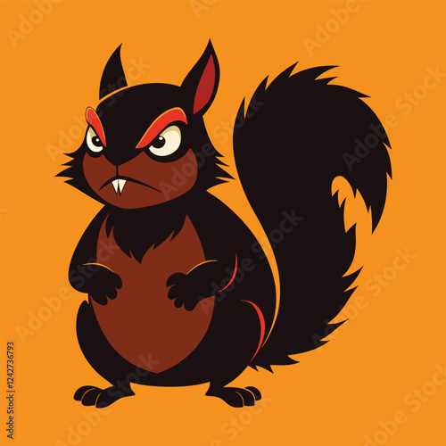 Color angry Illustration of a Squirrel