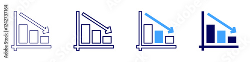 Scope management icon in 4 different styles. Thin Line, Line, Bold, and Bold Line. Duotone style. Editable stroke