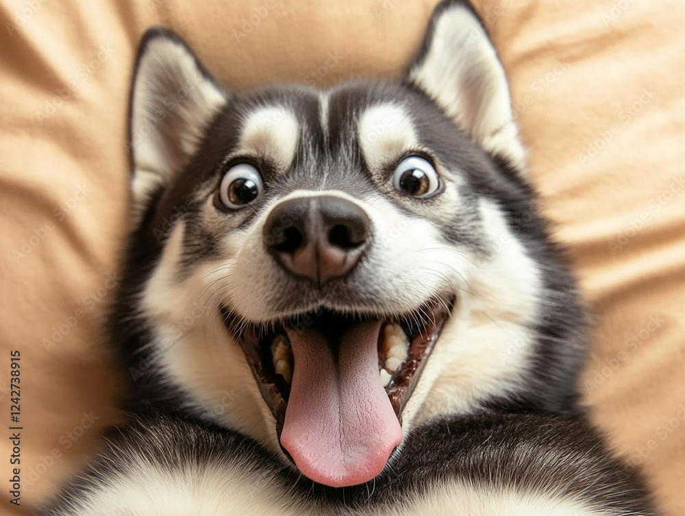 Obraz premium Cute dog photo, pet dog close-up