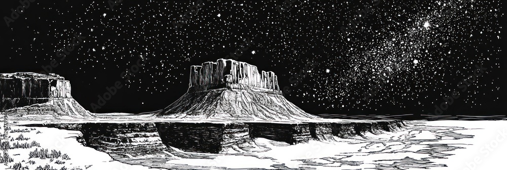 Obraz premium Mesa Under a Starry Night Sky