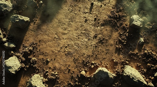 Alien Planet Dusty Ground, Top Down View, Possible Use Sci-Fi Background