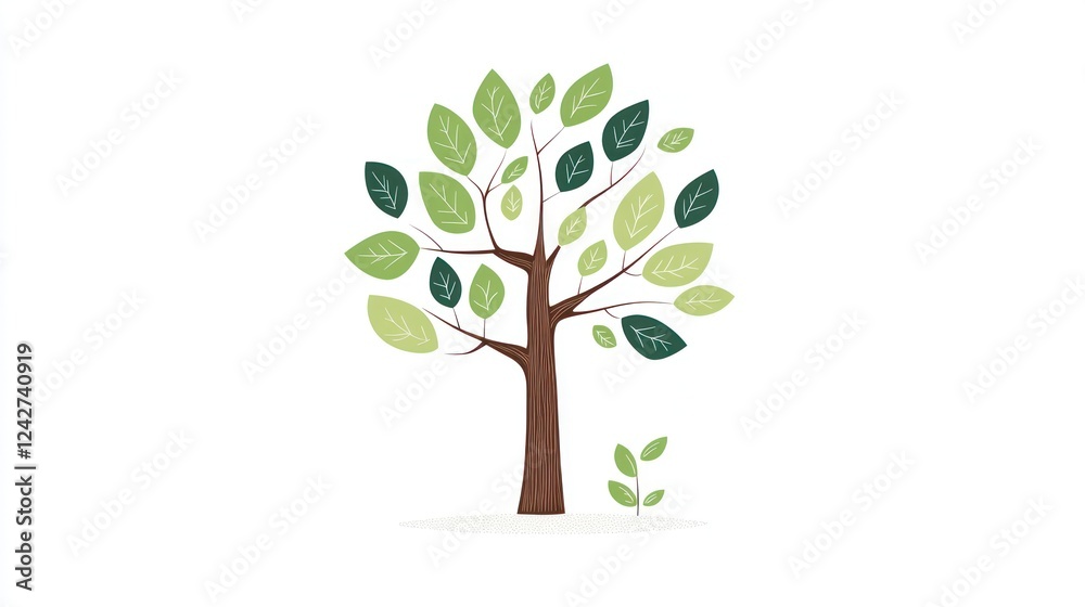 Green tree sapling growth nature spring Green tree sapling growth nature spring