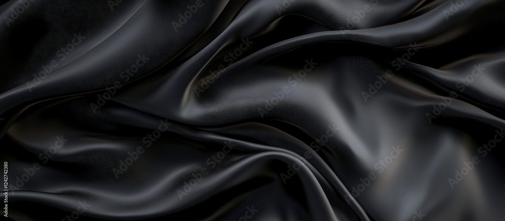 Fototapeta premium An elegant long pattern design on luxurious black fabric.