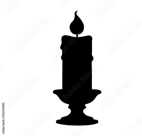 Candle silhouette vector icon sign symbol illustration design.