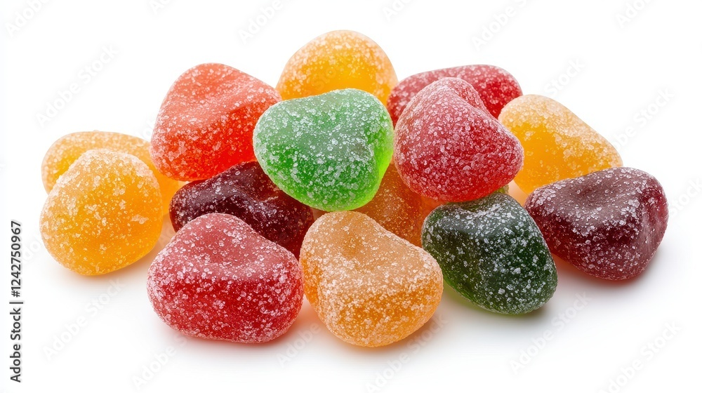 Colorful Heart Shaped Gummy Candies On White Background Colorful Heart Shaped Gummy Candies On White Background