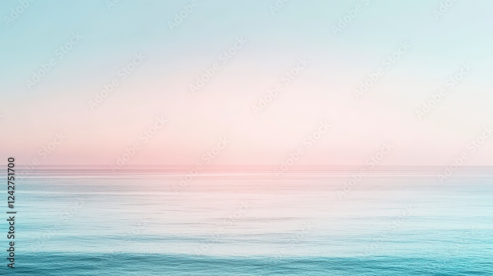 Fototapeta premium Serene Pastel Ocean Hues: A Tranquil Coastal Landscape Painting