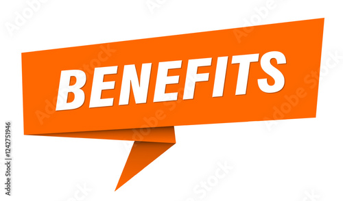 benefits banner. benefits speech bubble, label, sticker, sign template