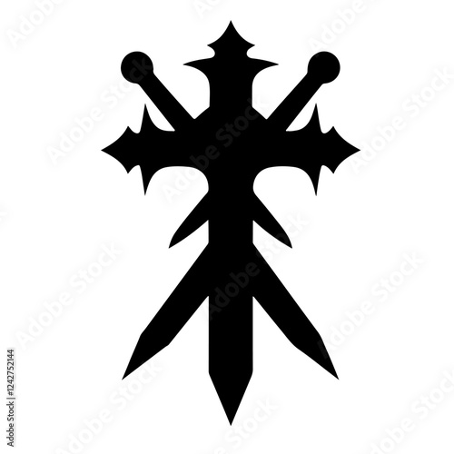 Adobe IllustratCross swords silhouette vector icon sign symbol illustration design.or Artwork