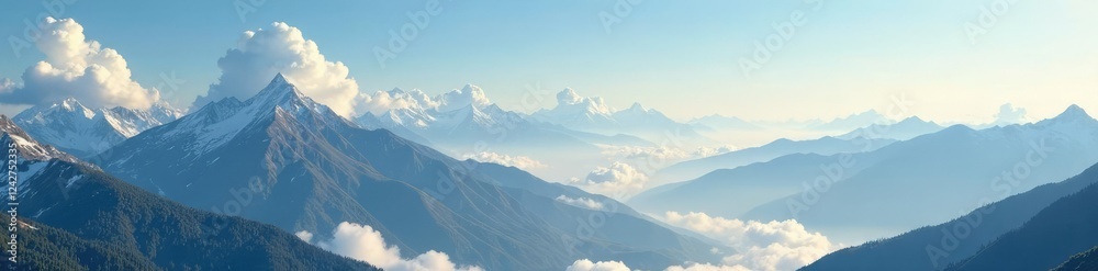 Elegant cloud formations weave a tapestry of tranquility above serene mountain landscapes, peaceful, weaving, idyllic Elegant cloud formations weave a tapestry of tranquility above serene mountain landscapes, peaceful, weaving, idyllic