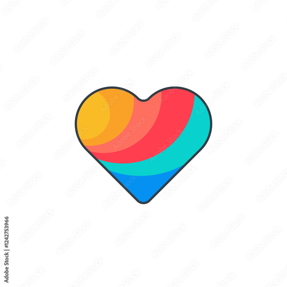 Heart icon symbol vector illustration isolated on white background Heart icon symbol vector illustration isolated on white background