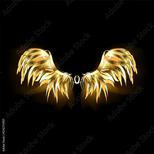 Golden wings vector eps 10