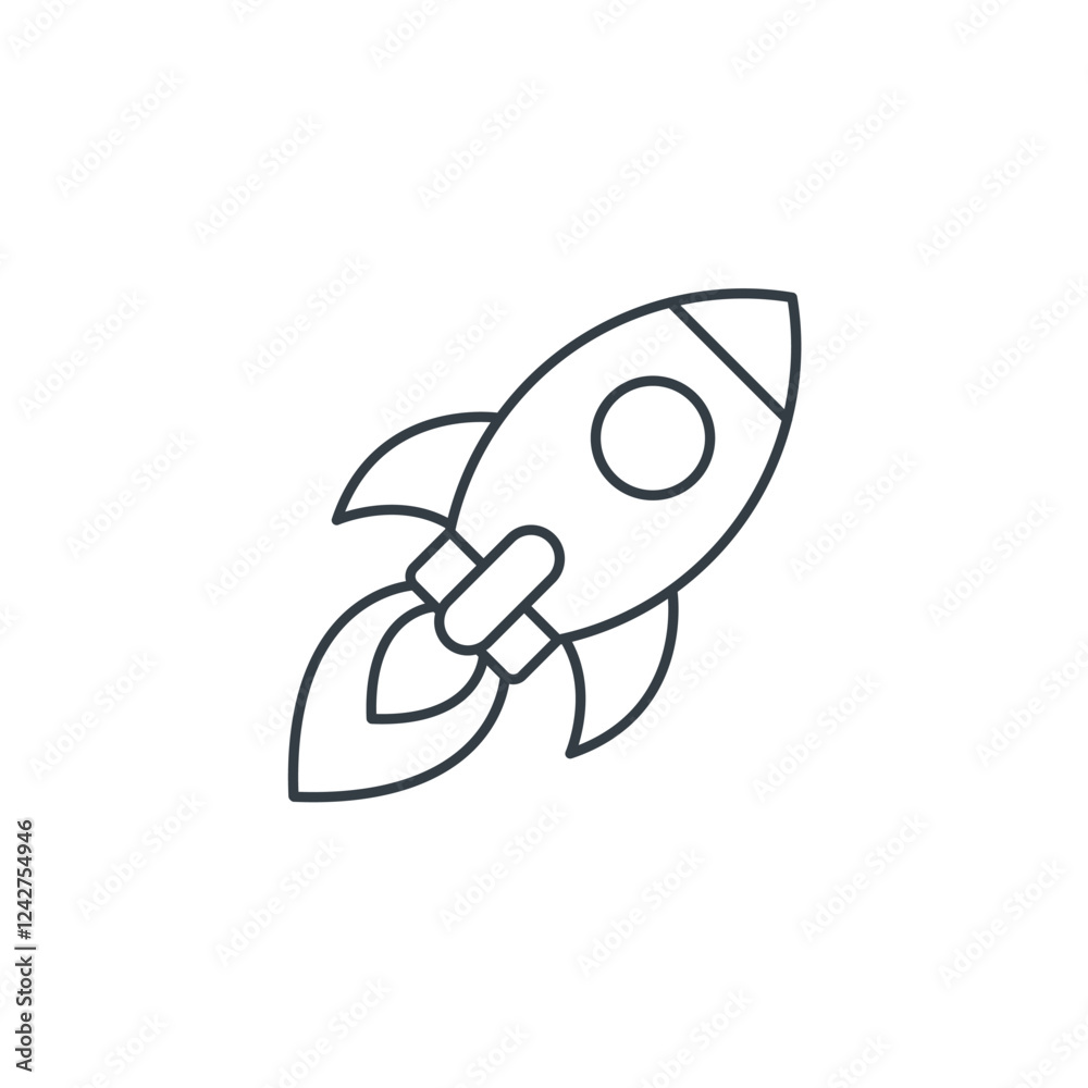 Fototapeta premium Rocket icon symbol vector illustration isolated on white background