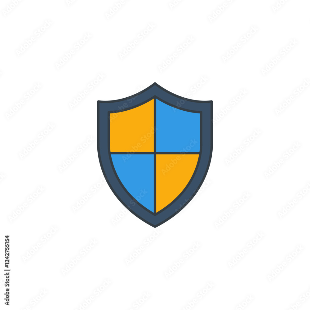 Fototapeta premium Shield icon symbol vector illustration isolated on white background