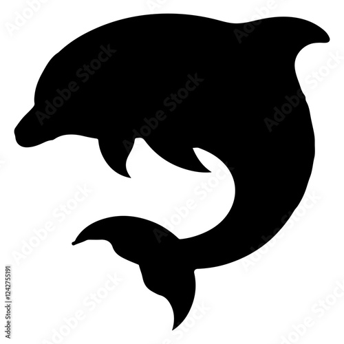 Dolphin silhouette vector icon sign symbol illustration design.