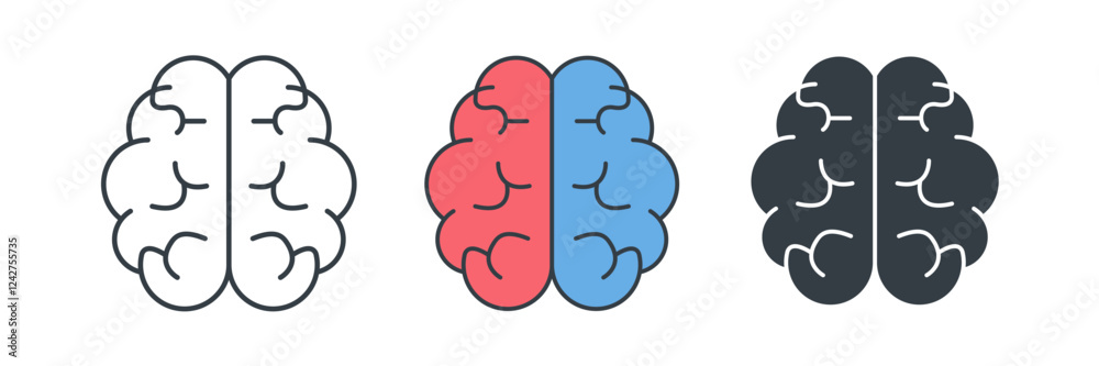 Brain icon symbol vector illustration isolated on white background Brain icon symbol vector illustration isolated on white background