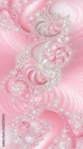 Stunning Pink and White Fractal Floral Design