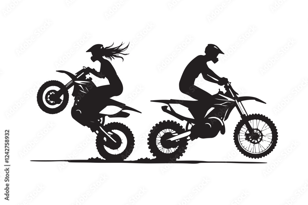 PrintExtreme Motocross Stunt Silhouettes PrintExtreme Motocross Stunt Silhouettes