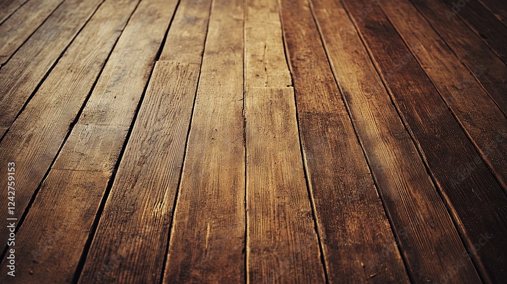 Obraz premium Surface of the brown wood texture floor. textured wooden background. Top view.