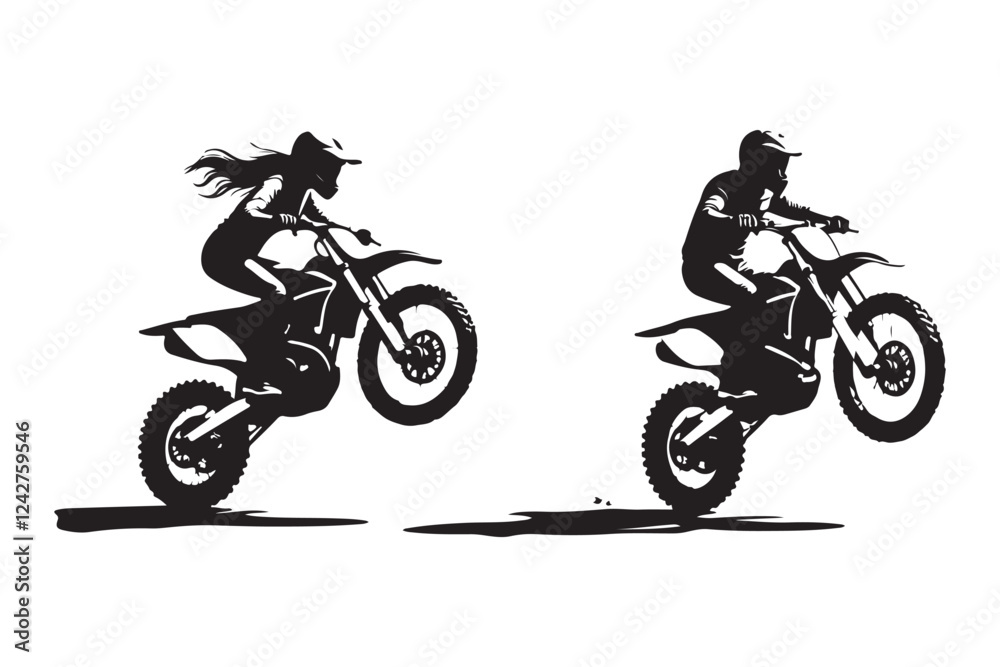 PrintExtreme Motocross Stunt Silhouettes PrintExtreme Motocross Stunt Silhouettes