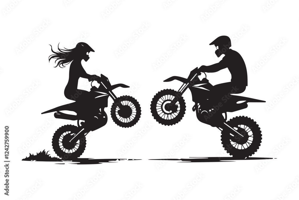 PrintExtreme Motocross Stunt Silhouettes PrintExtreme Motocross Stunt Silhouettes