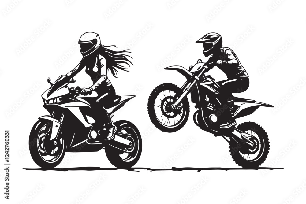 PrintExtreme Motocross Stunt Silhouettes PrintExtreme Motocross Stunt Silhouettes