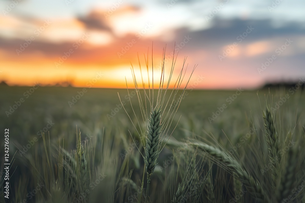 A blurred photo of a vast green wheat field A blurred photo of a vast green wheat field