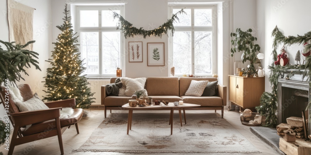 Cozy Scandinavian Living Room Christmas Decor Cozy Scandinavian Living Room Christmas Decor