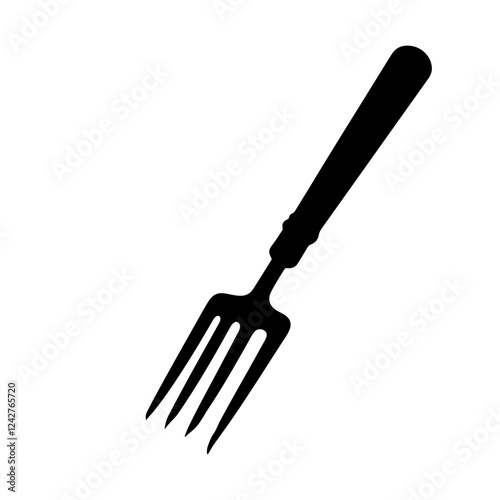Garden fork  silhouette vector icon sign symbol illustration design.