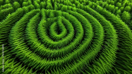 Wallpaper Mural Lush Green Ferns in Spiral Pattern Creating Natural Design Elements Torontodigital.ca