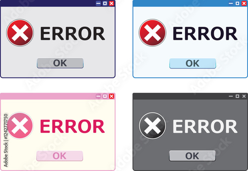 PC　エラーウィンドウ　アイコン　セット